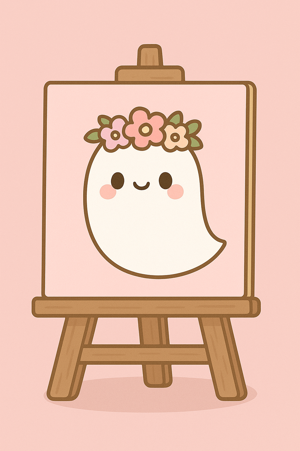 Pastel ghost canvas painting