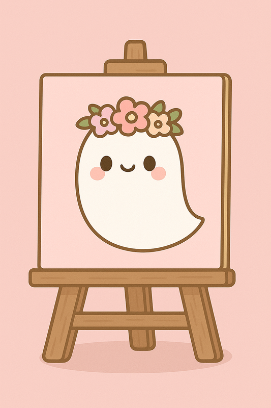 Pastel ghost canvas painting