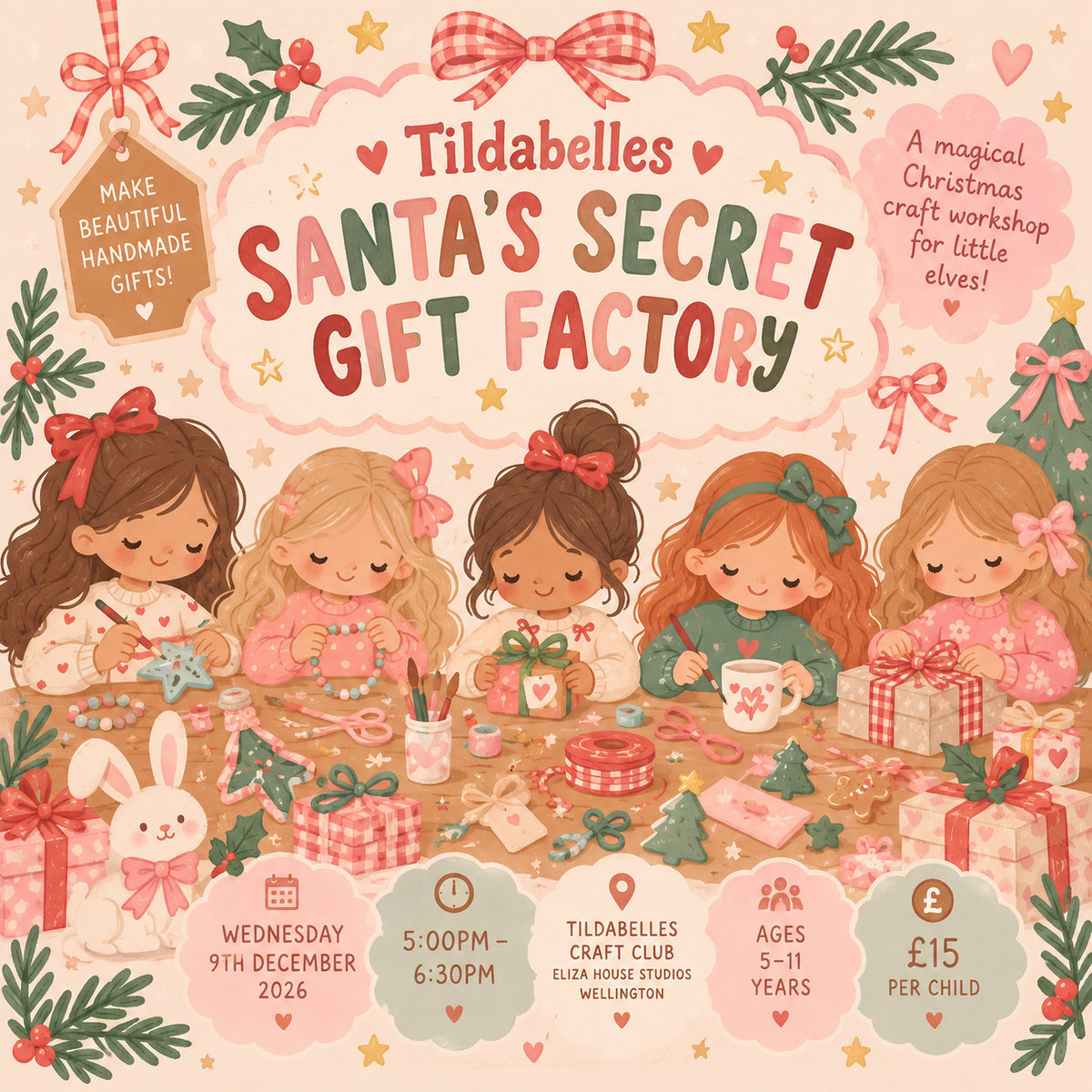 Santas secret gift factory Wednesday 9th Dec, 5-6:30pm