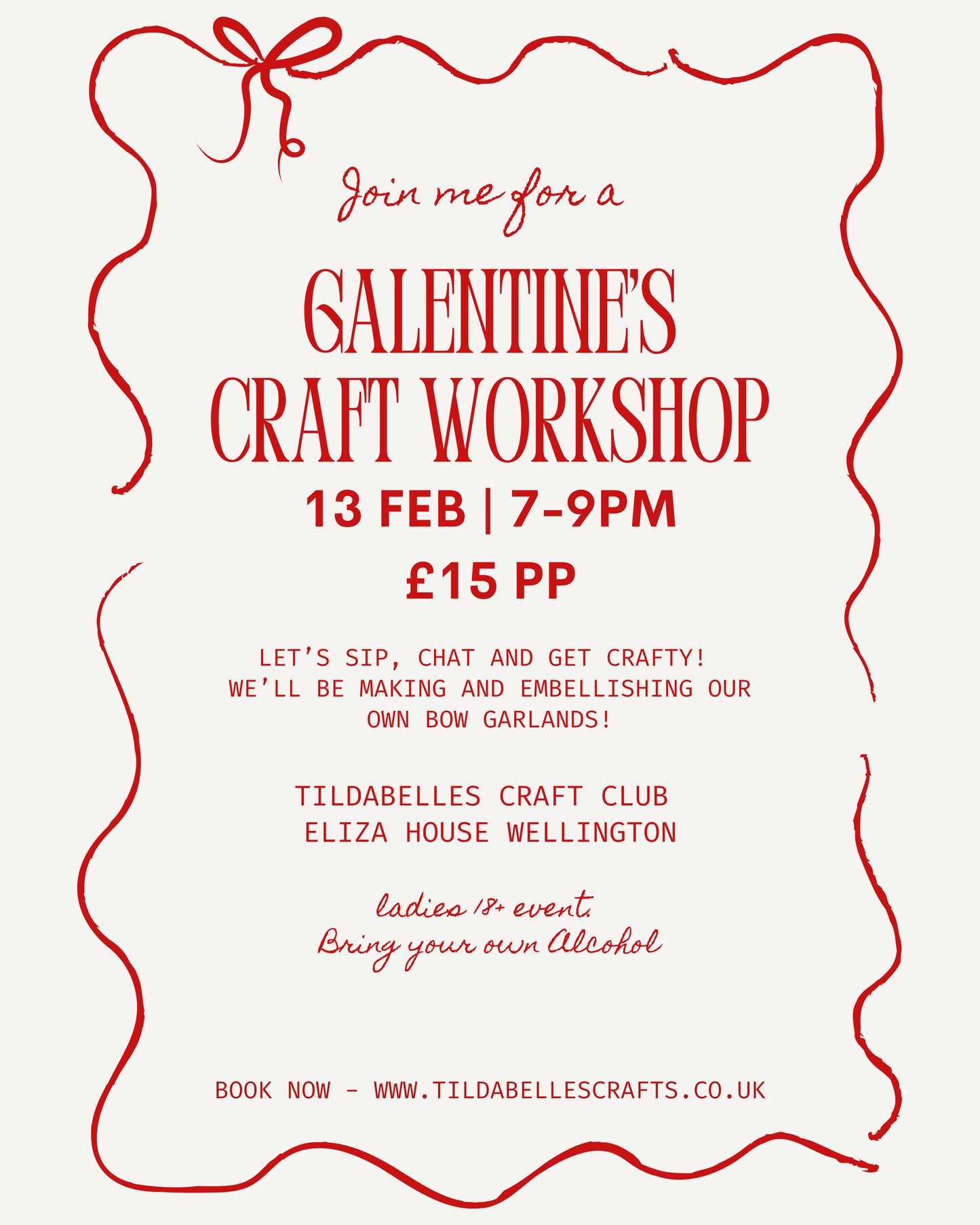 Adults felt bow garland workshop